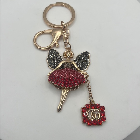 773. Gold Fairy Keychain with Red GG Charm